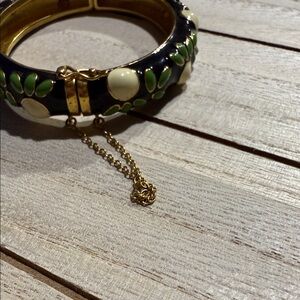 J. Crew Black and Green Enamel Bracelet